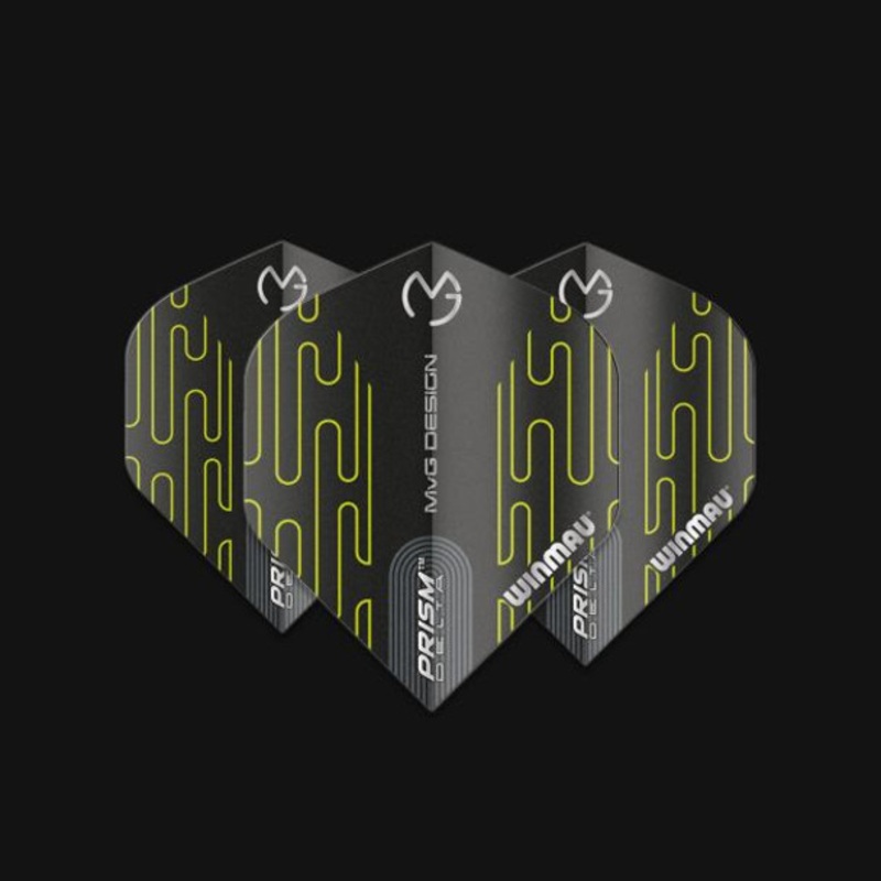 Winmau Mvg Prism Delta Standard Flight – Black with Green Lines