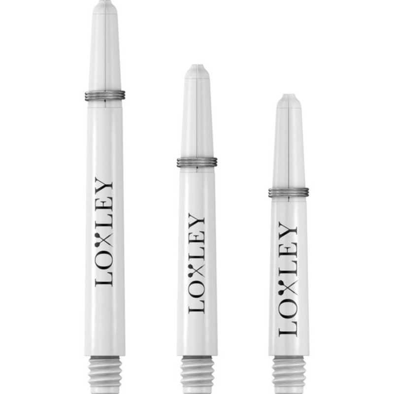 Loxley Medium White Nylon Dart Shaft with Flight Ring