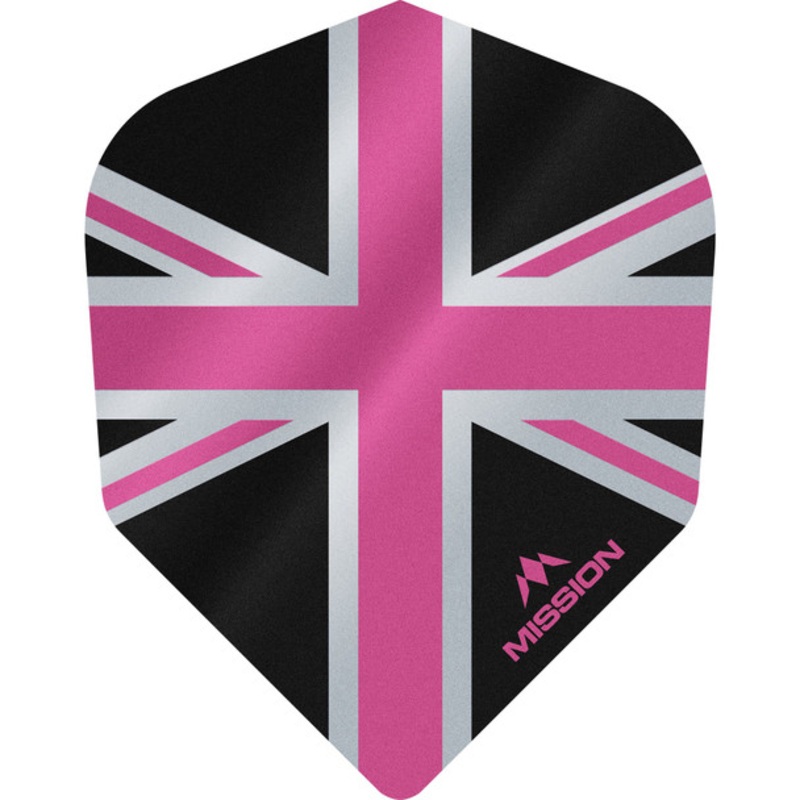 Mission – Alliance – Union Jack Flights – No6 (Small Standard) – 100 Micron – Black with Pink