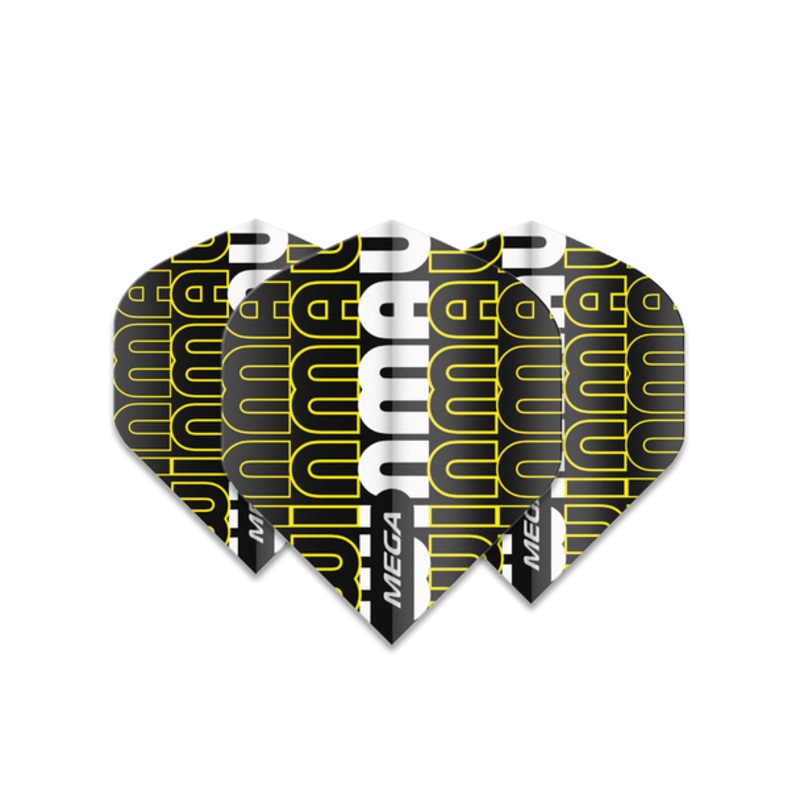 Winmau Mega Standard 75 Micron Flight – Logo Yellow & White