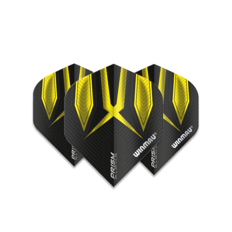 Winmau Prism Alpha Standard Flight – Black with Yellow