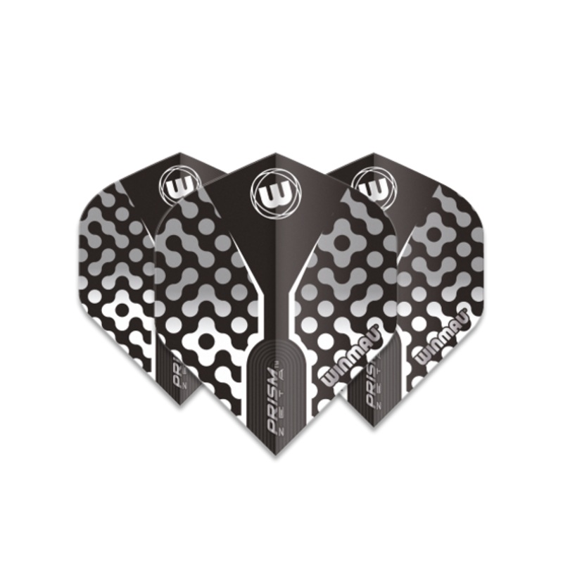 Winmau Prism Zeta Standard Flight – Black, White & Grey