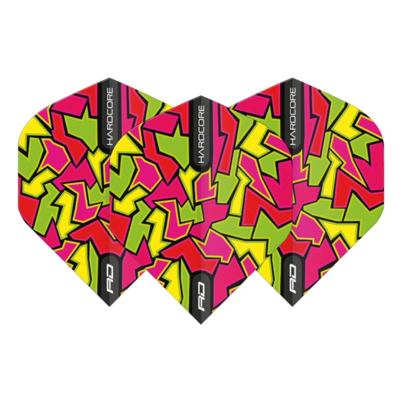 Red Dragon Hardcore Radical Red Crackle Standard Flights