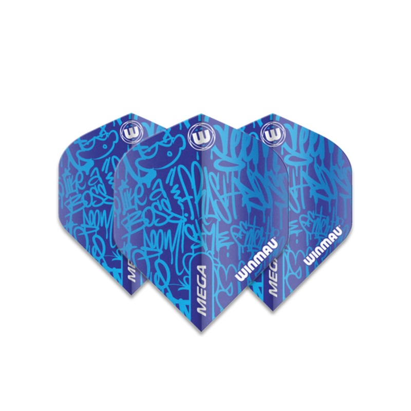 Winmau Mega Standard 75 Micron Flight – Blue Graffiti