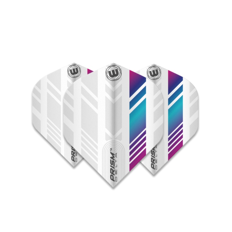 Winmau Prism Delta Standard Flight – White with Pink, Blue, Purple Gradient