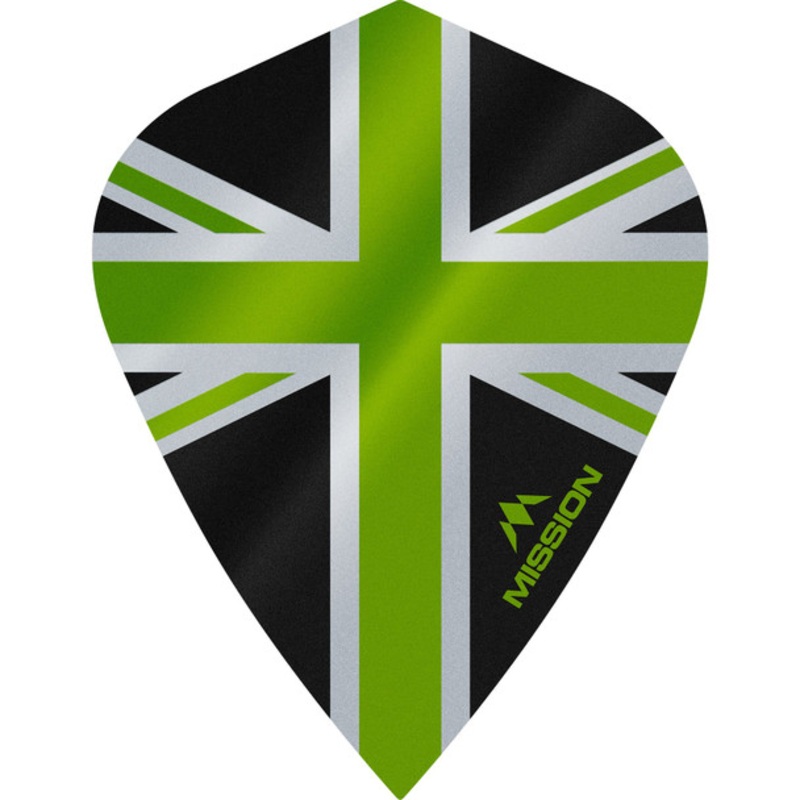 Mission – Alliance – Union Jack Flights – Kite – 100 Micron – Black with Green
