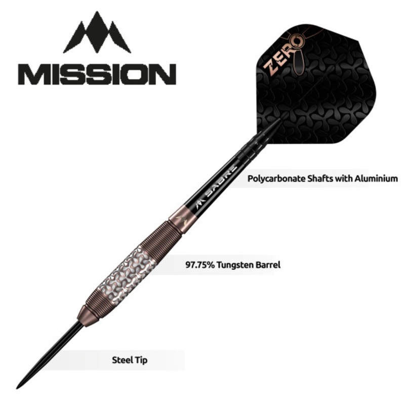 Mission Zero – Steel Tip – 97.5% Tungsten – Bronze PVD 24g