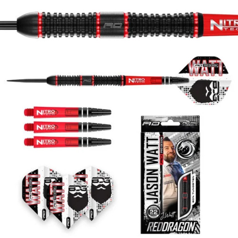 Red Dragon Jason Watt Steel Tip Darts – 22gm