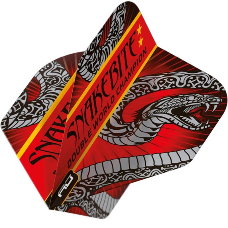 Red Dragon Peter Wright Snakebite Double World Champion Hardcore Ionic Black & Red Flight