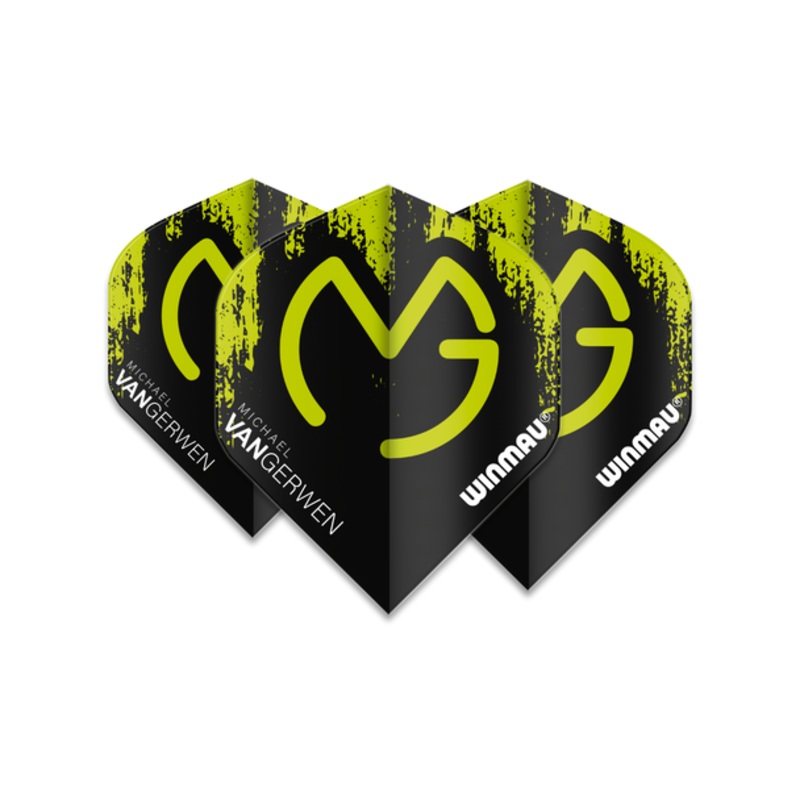 Winmau MvG Mega Standard Flight – MvG Design Black with Green Fade