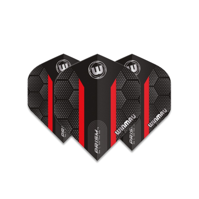 Winmau Prism Alpha Flights Black w/ Red