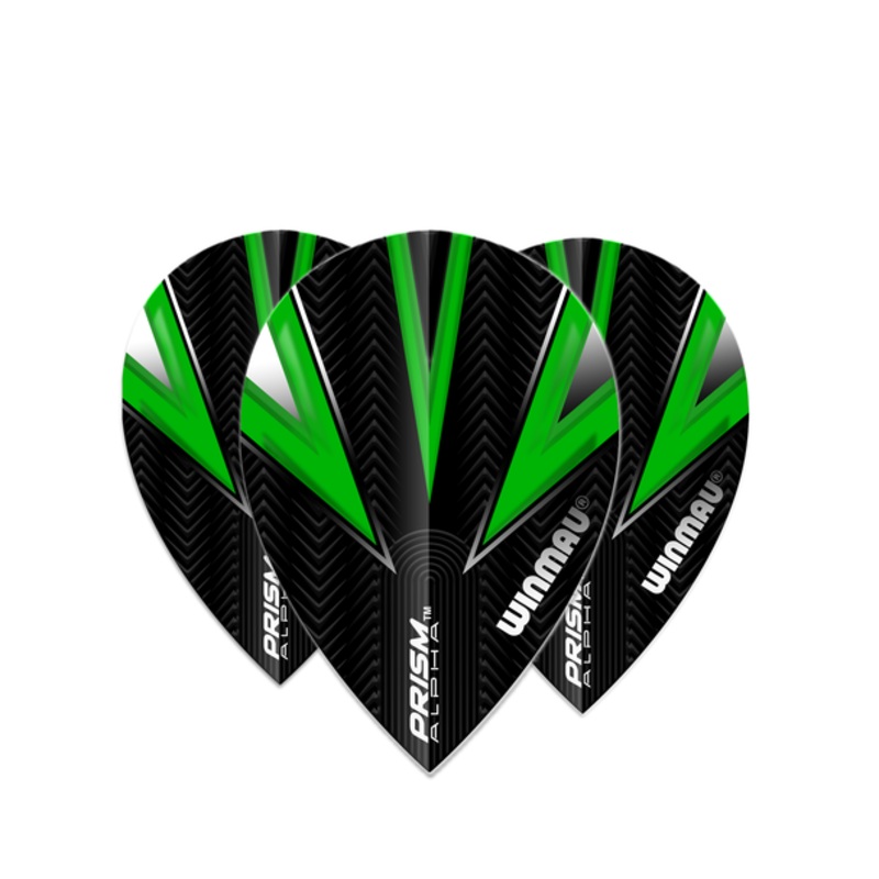 Winmau Prism Alpha Pear Flight – Black & Green