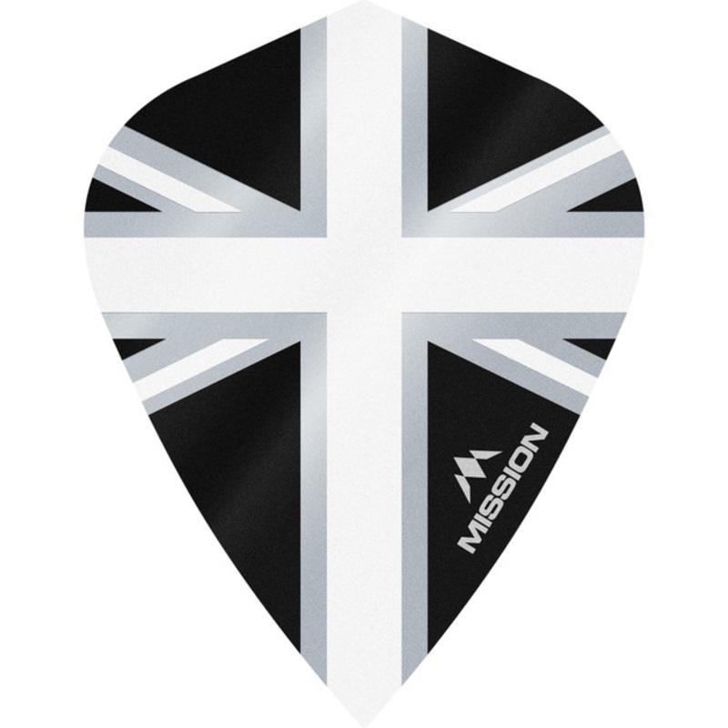 Mission – Alliance – Union Jack Flights – Kite – 100 Micron – Black with White