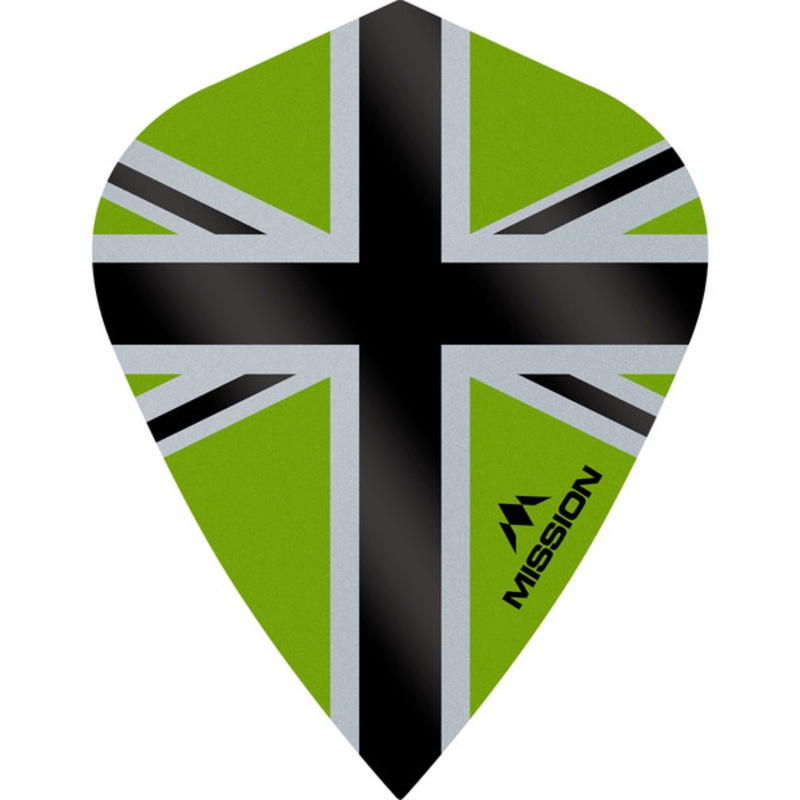 Mission – Alliance-X – Union Jack Flights – Kite – 100 Micron – Green with Black