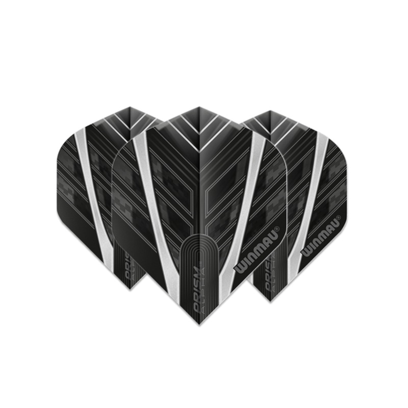 Winmau Prism Alpha Standard Flight – Black, Grey & White