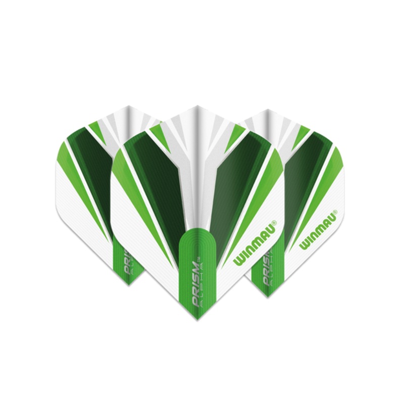 Winmau Prism Alpha Standard Flight – White, Green & Dark Green