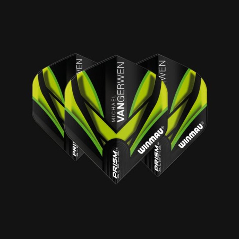 Winmau MvG Prism Alpha Flights – No2 (Standard) – Black & Green