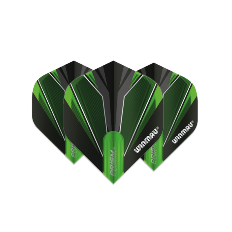 Winmau Prism Alpha Standard Flight – Black, Green & Grey