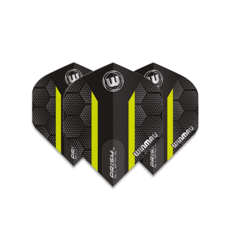 Winmau Prism Alpha Standard Flight – Black, Grey & Green Logo