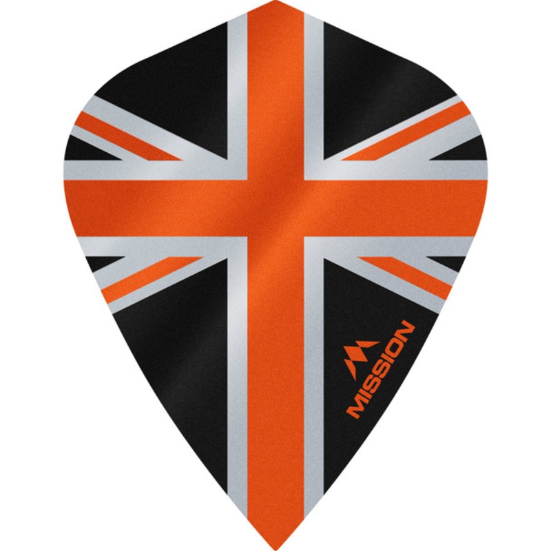 Mission – Alliance – Union Jack Flights – Kite – 100 Micron – Black with Orange