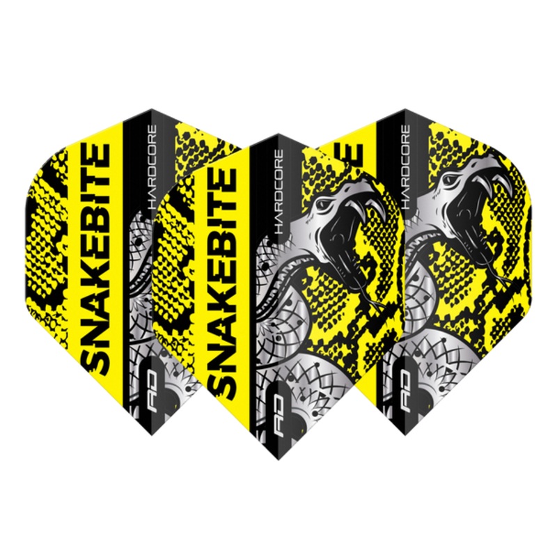 Red Dragon Players Extra Thick Hardcore Snakebite Coiled Snake Yellow Standard Flights