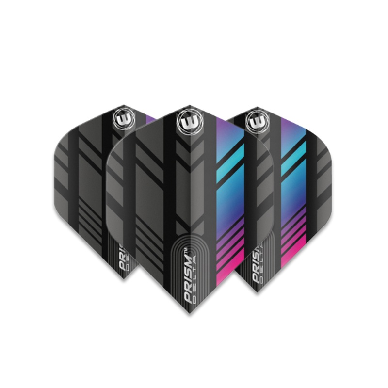 Winmau Prism Delta Standard Flight – Black with Pink, Blue, Purple Gradient