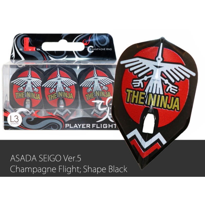 L-style Seigo Asada “Ninja” V.3 Small Standard L3 Pro Champagne Flights – Black