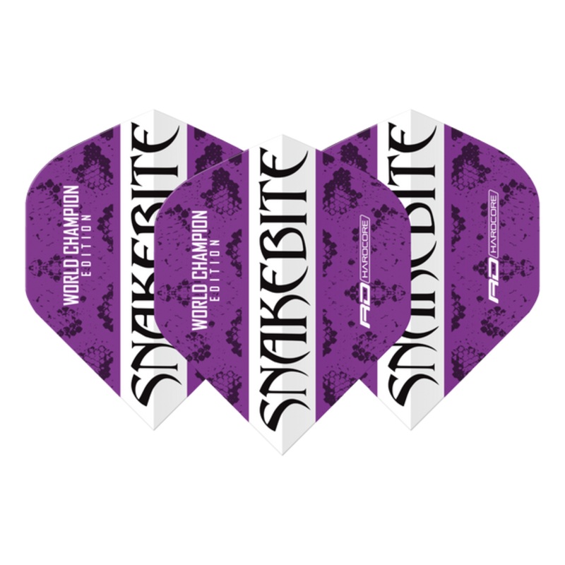 Red Dragon Players Extra Thick Snakebite World Champion 2020 Purple & White Flights Standard Flights