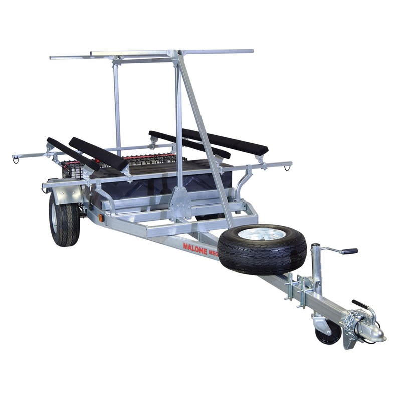 MegaSport 2-4 Kayak Trailer Pkg (Spare Tire, 2nd Tier, 2 Sets Bunks, Storage Basket & Drawer) (MPG550-TH)