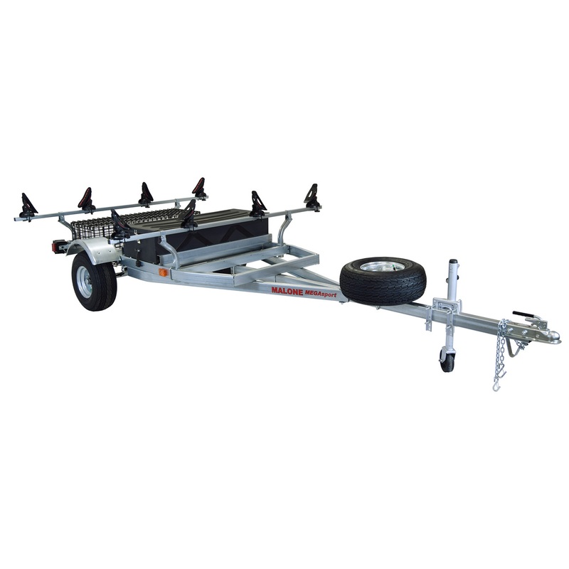 MegaSport 2 Kayak Trailer Pkg (Spare Tire, 2 Sets Saddle Up Pro, Storage Basket & Drawer) (MPG550-U)