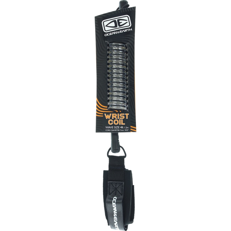 O&E BODYBOARD BASIC WRIST COILED LEASH BLACK