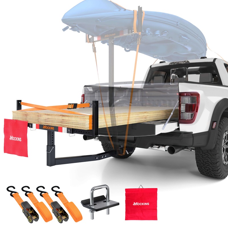 2-in-1 Design Pickup Truck Bed Extender & Ratchet Straps
