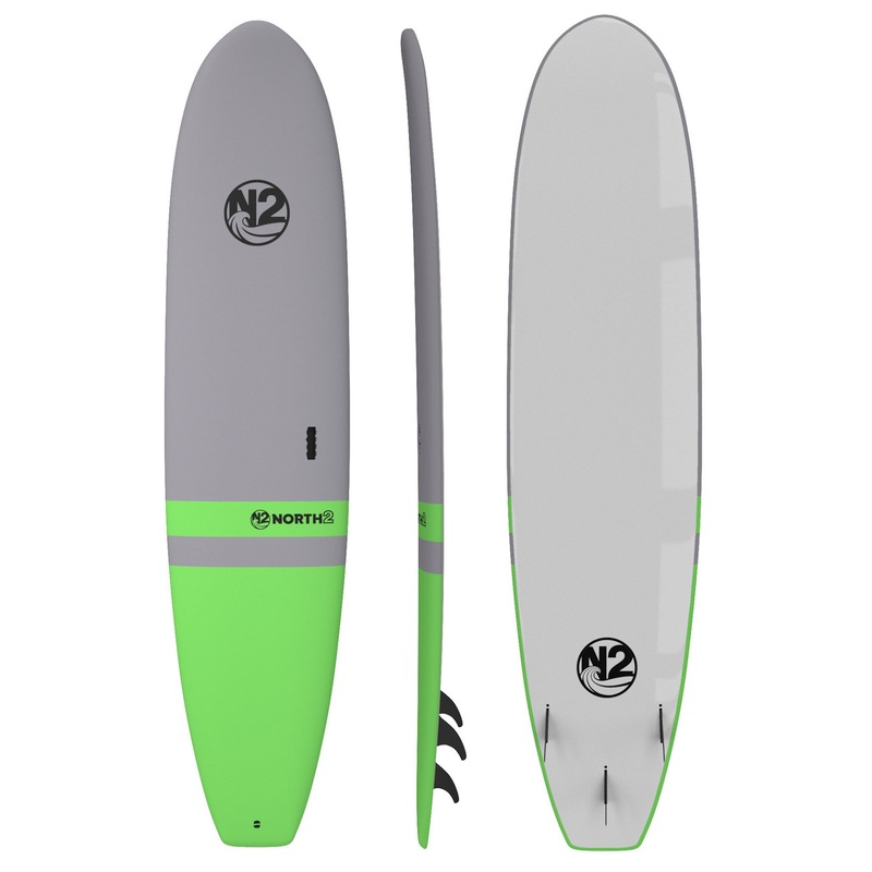 8’5″ Roots Soft-top Surfboard – Lime