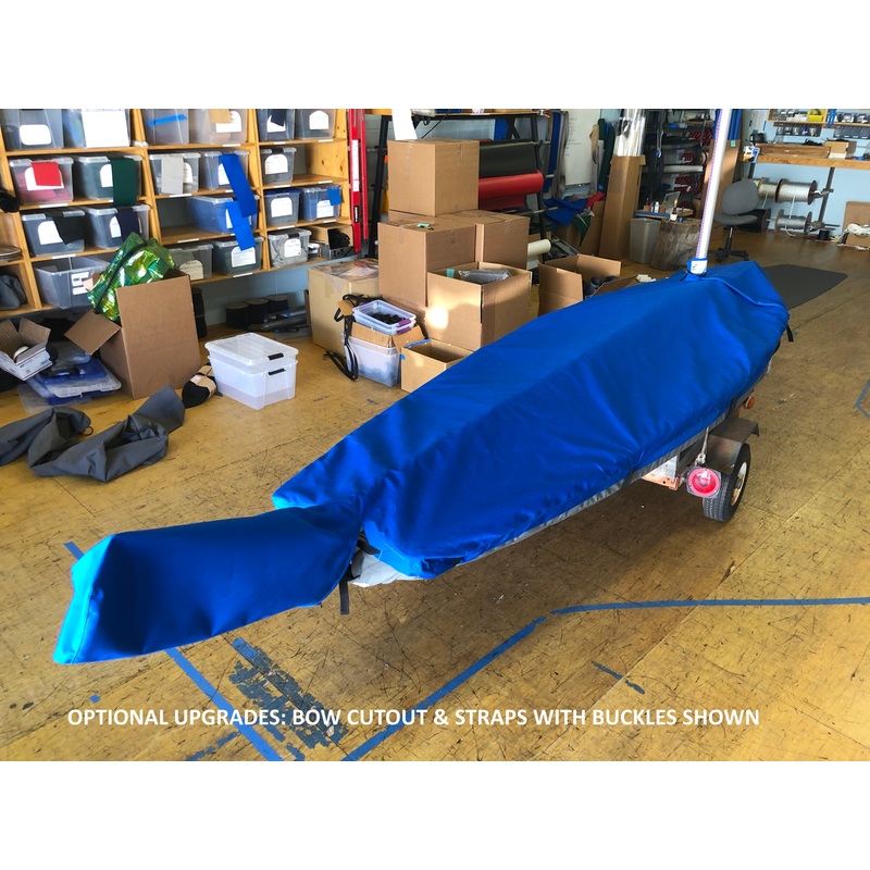 Sunfish Sailboat Mooring Cover- Boat Mast Up Flat Top Cover + Rudder Cover