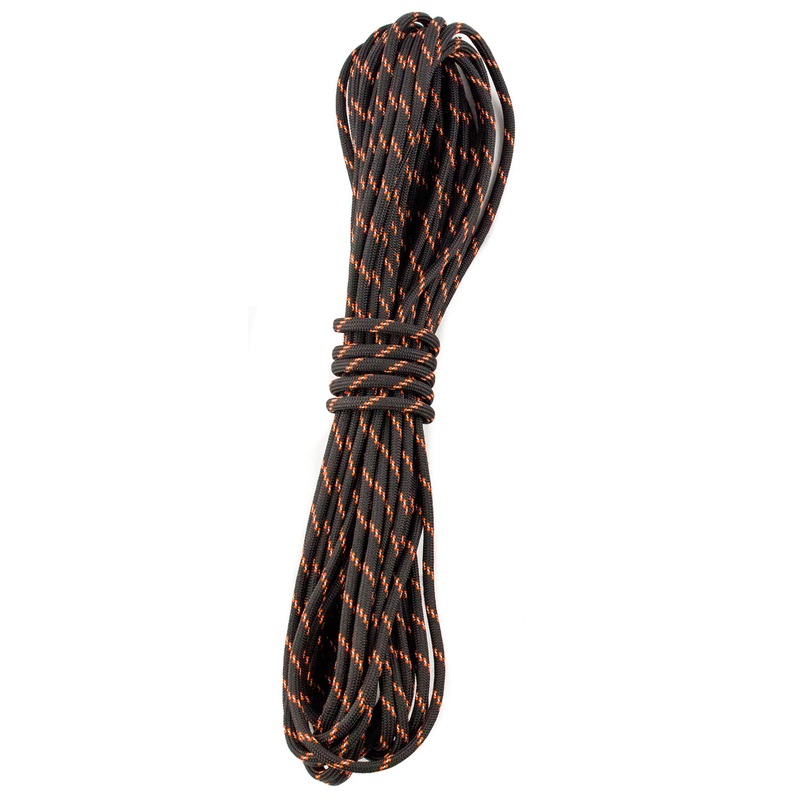 550 Paracord with Reflective Tracer, 35 ft, Black/Orange (PAR-BO-35)