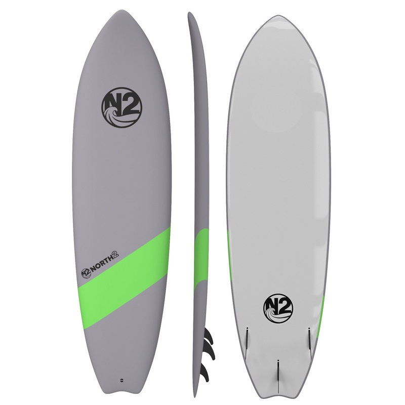 6’8″ Roots Soft-top Surfboard – Lime