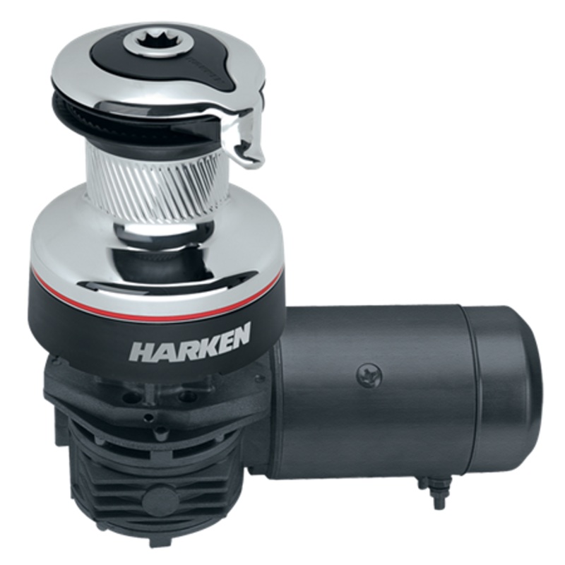 Harken 35 Electric Self-Tailing Radial Chrome Winch – 2 Speed, 12V, Horizontal