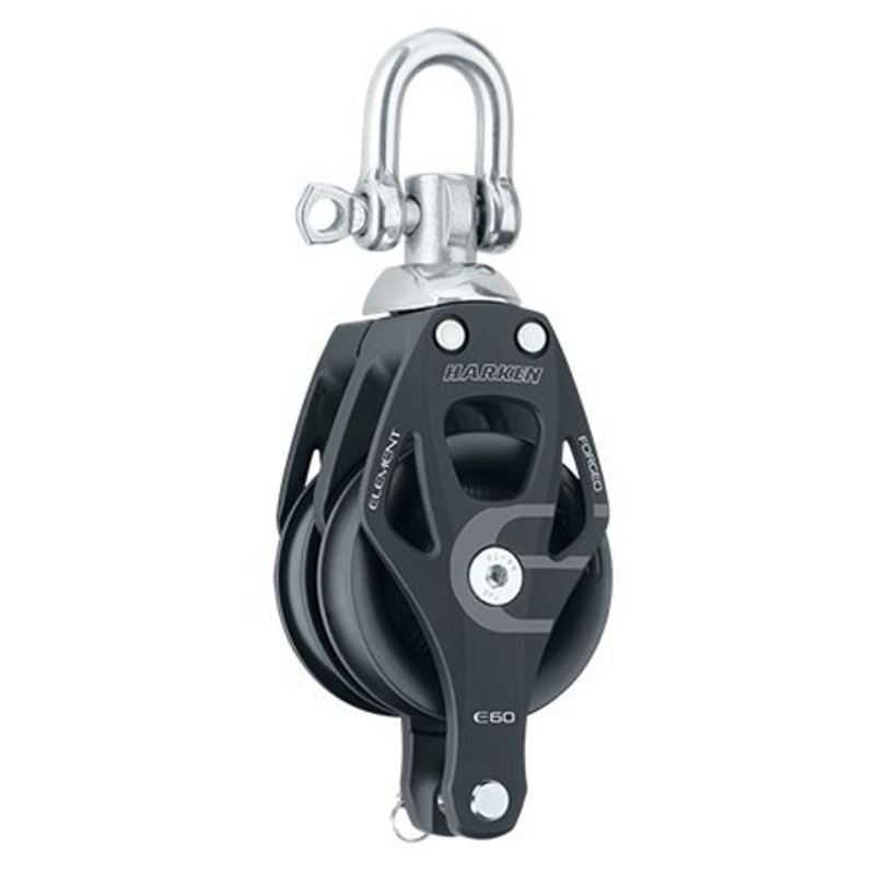 Harken 60mm Aluminum Element Double Block – Swivel, Becket