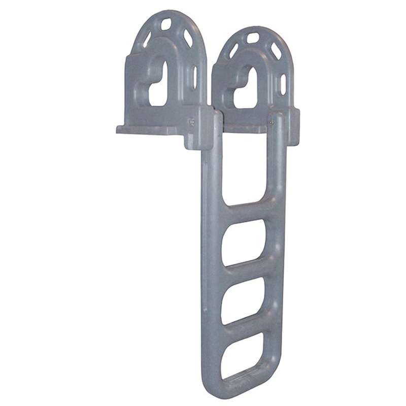 Dock Edge Dock Ladder, 4 Step, Polyethylene Flip Up, LLDPE, Grey