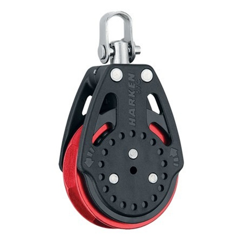 Harken 57mm Ratchamatic Block – Swivel, Red Sheave