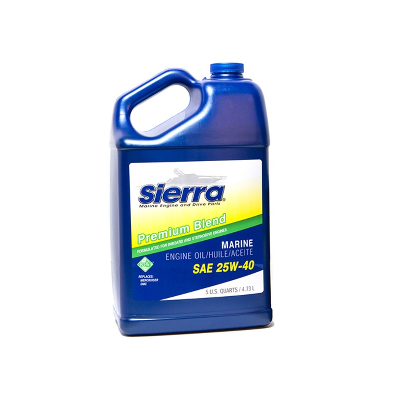 Sierra Premium Blend 25W-40 FC-W 4-Stroke Stern Drive Engine Oil – 4.73L (5 quarts)