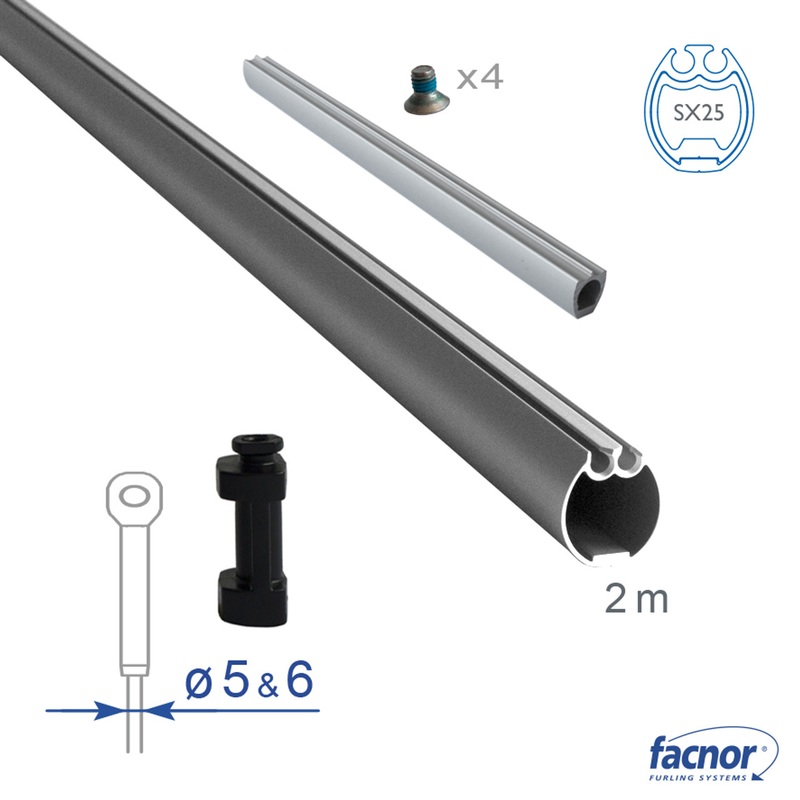 Facnor Foil Section SX25 External 2-meter length for 5/6mm Forestay (Complete Kit)