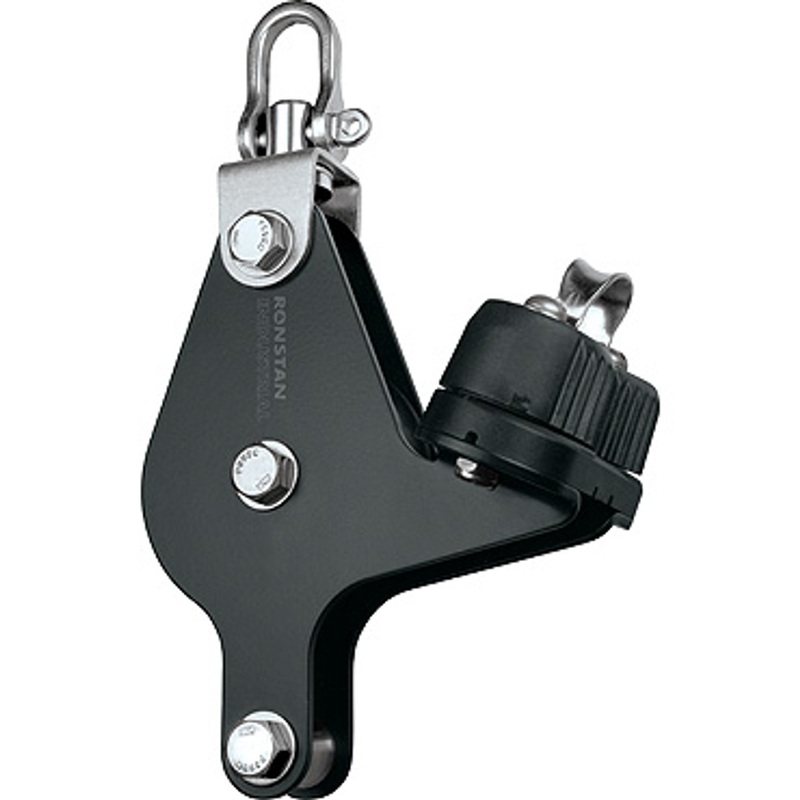 Ronstan Series 75 Single Block, 75mm Sheave, Becket Cleat Swivel Shackle