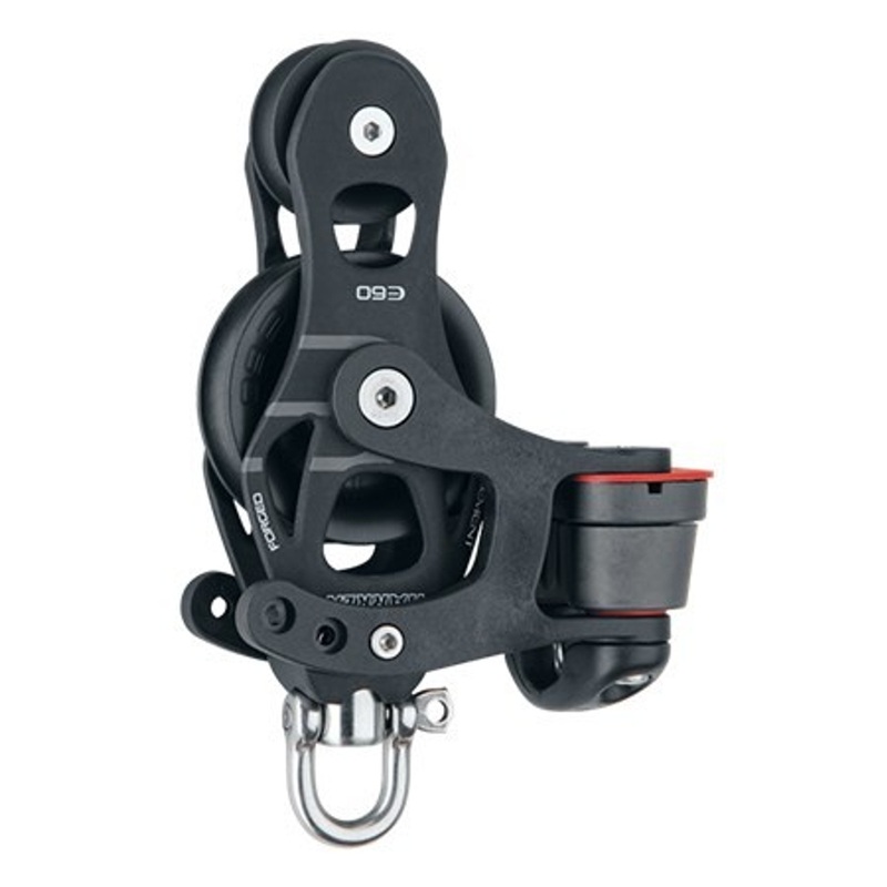 Harken 60mm Aluminum Element Fiddle Block – Swivel, Cam Cleat