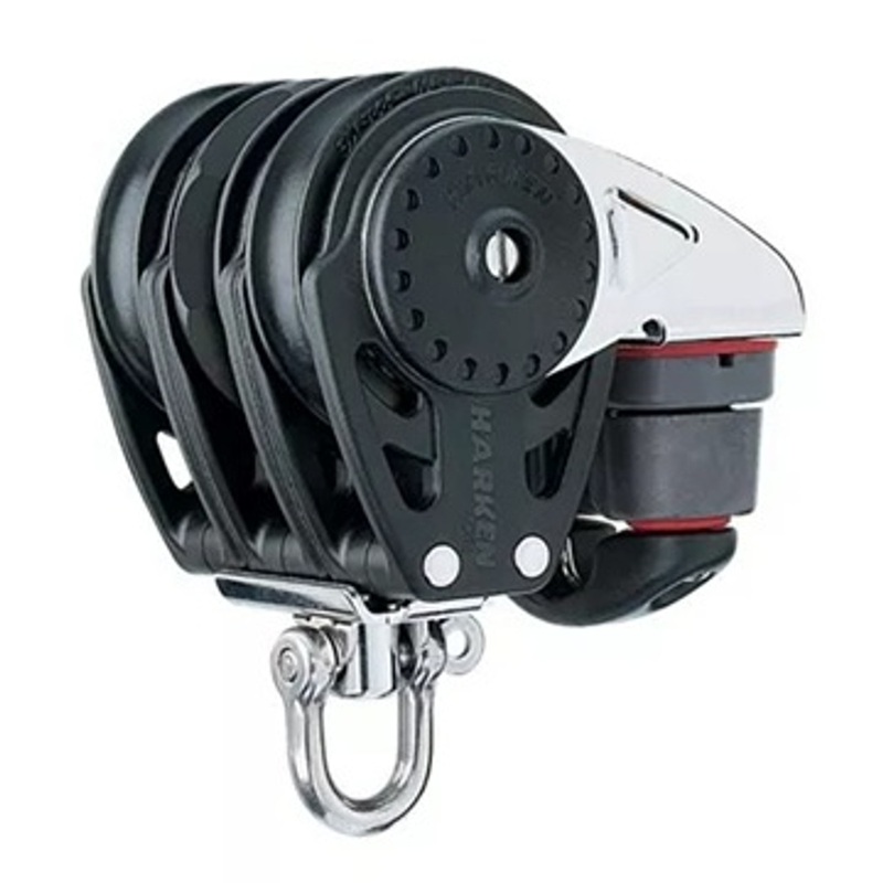 Harken 75mm Triple Carbo Ratchamatic Block w/ Cam Cleat