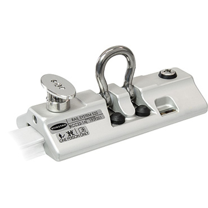 Ronstan Safety Rail System Series 22 – Single Car, 1 Attachment Point, Plunger Stop, Certified