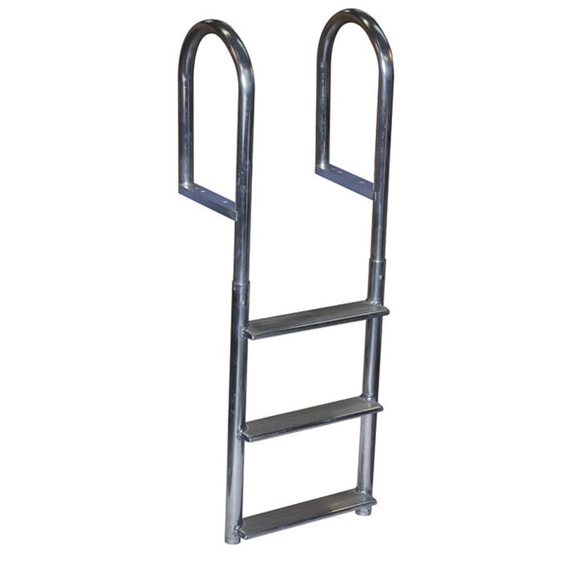 Dock Edge Dock Ladder, 3 Step, Fixed, WIDE Step Welded, Aluminum
