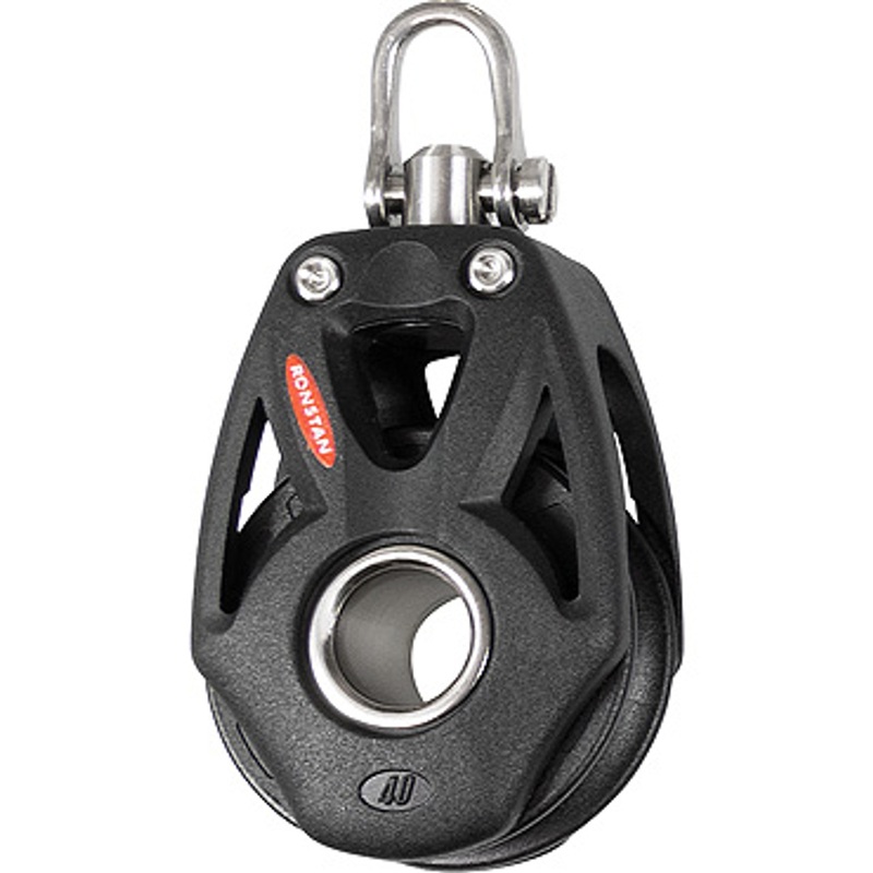Ronstan Series 40 Orbit Block, Single Block, Becket Hub, Swivel Shackle Head