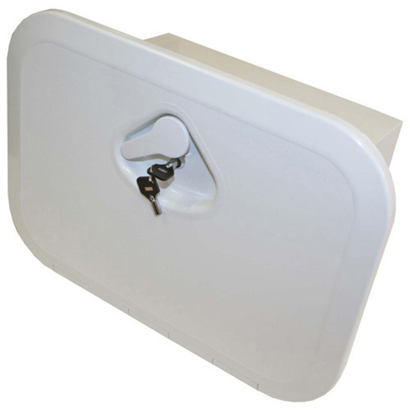RWB Deluxe Storage Hatch Box with Lock White