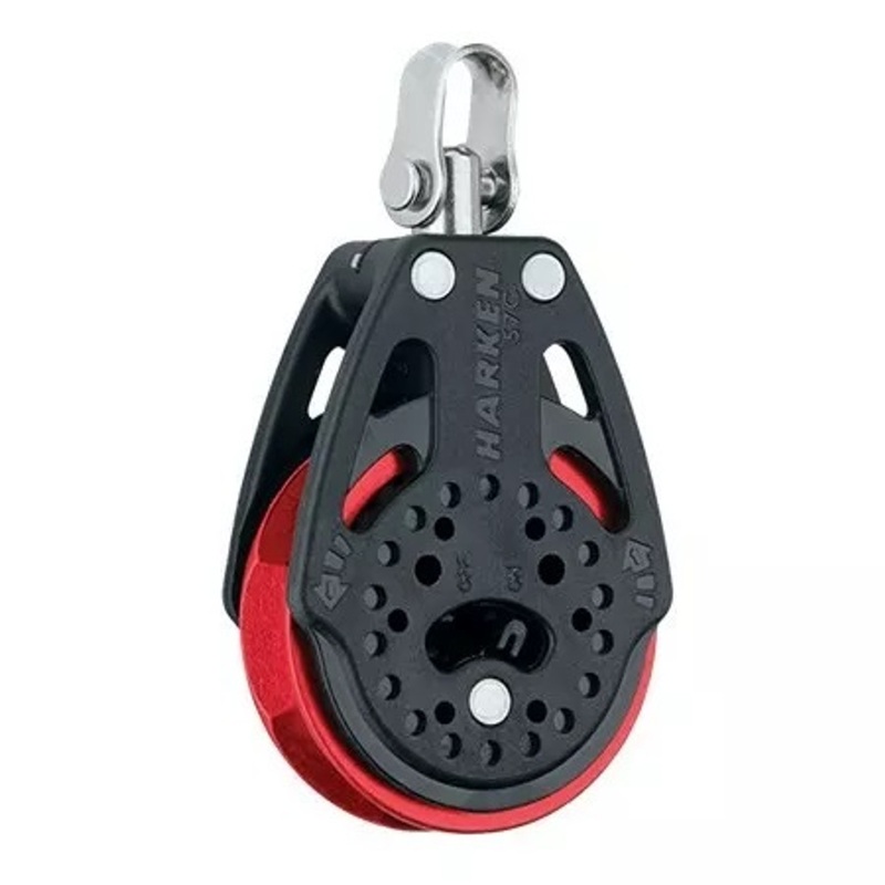 Harken 57mm Ratchet Block – Swivel, Red Sheave